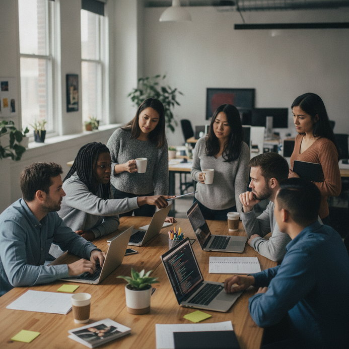 diverse software team collaborating in modern office png.png